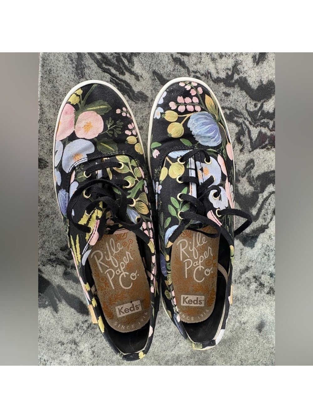 Keds Black Floral Canvas Shoes - paper rifle company